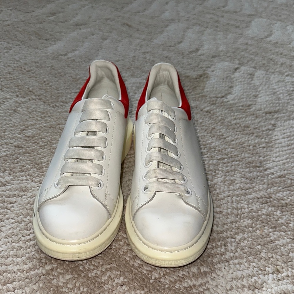 White and Red Sneakers